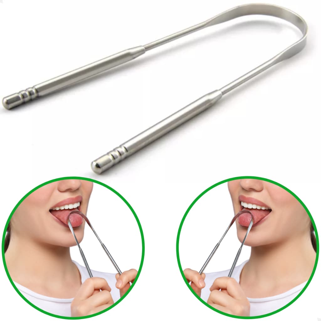 Limpador Raspador De Língua Em Aço Inox Ou Cobre Para Higiene Bucal Melhora o Hálito