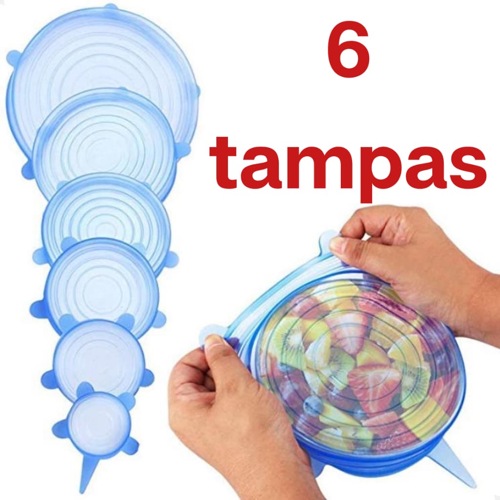 Tampas de Silicone Universal Transparente BPA Free