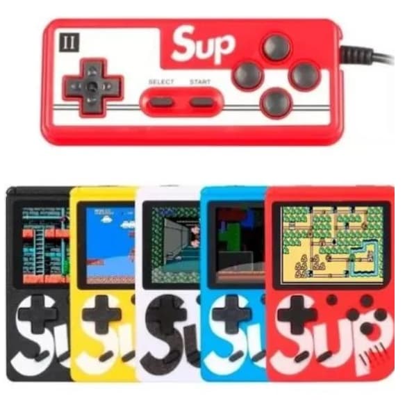 Mini Vídeo Game Portátil Sup. C/ 400 jogos + 1 Controle para 2 jogadores