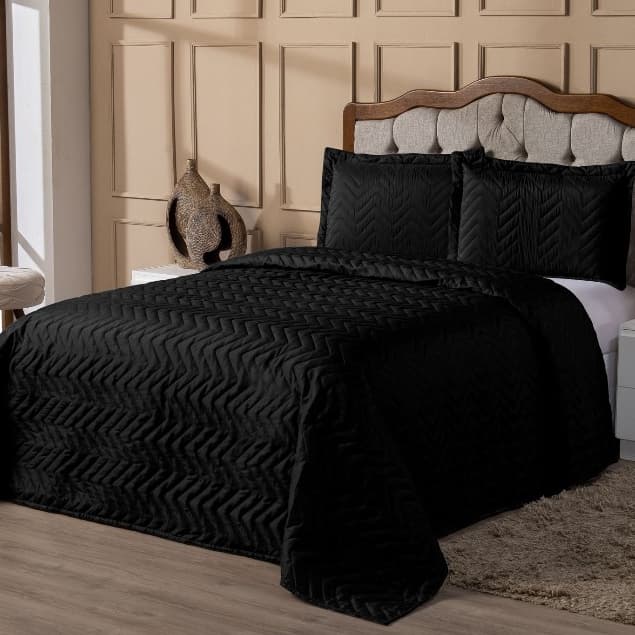 Cobre Leito King Size 3 peças Colcha King Size 2,80cm x 2,50cm