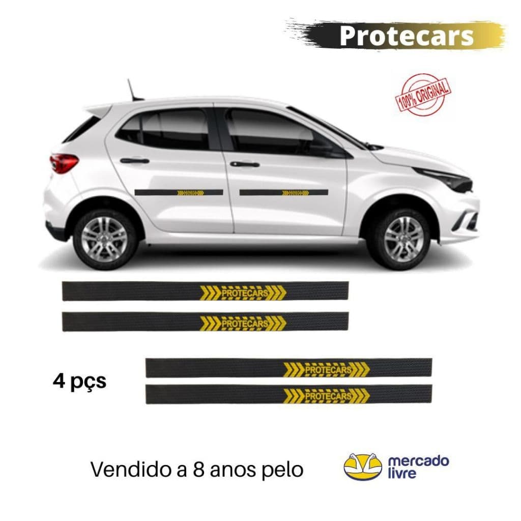 Friso Protetor Magnético Removível Para Portas Carro Kit 4 Peças c/ 3 Imãs