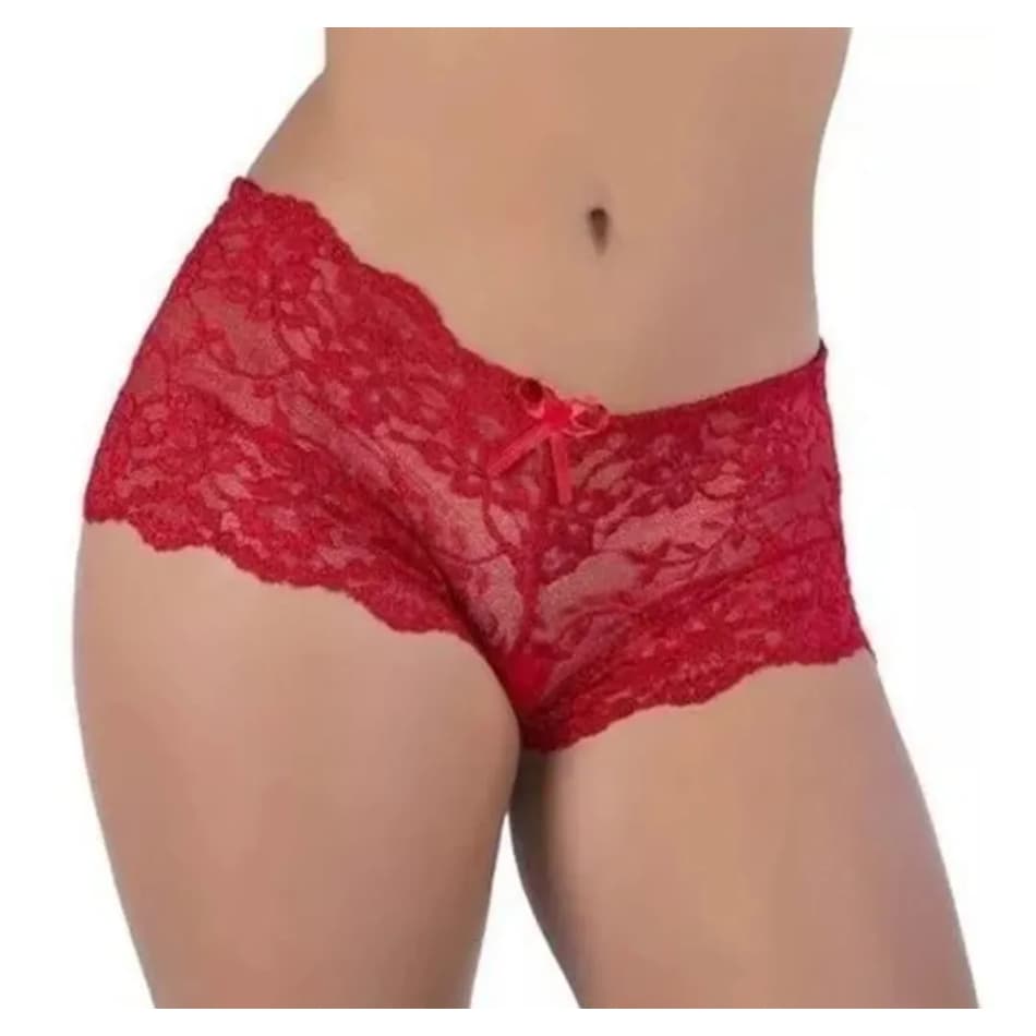 Promoção kit 05 Calcinhas caleçon Renda Conforto Revenda