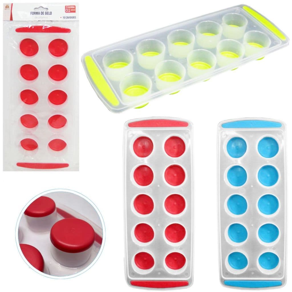 Forma De Gelo Em Silicone 10 Cavidades Cubos Grandes Forma Redonda Flexível Geladeira Cozinha