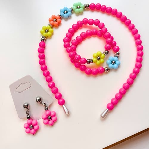 Conjunto Tiara Brincos e Pulseiras Infantil