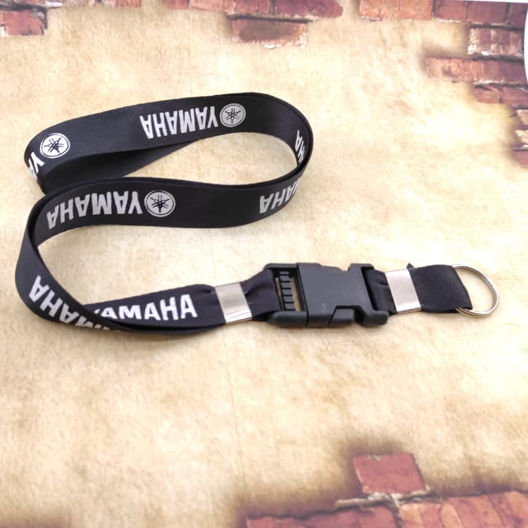Cordão para pescoço Yamaha Branco com Preto chaveiro Tirante com engate rápido para moto