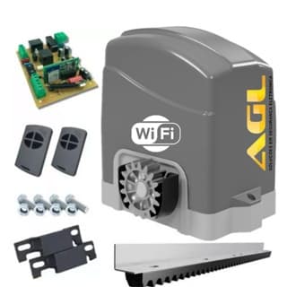 Kit Motor de Portão Eletrônico Wifi AGL Izzy Abre Celular internet Aviso aberto 300Kg
