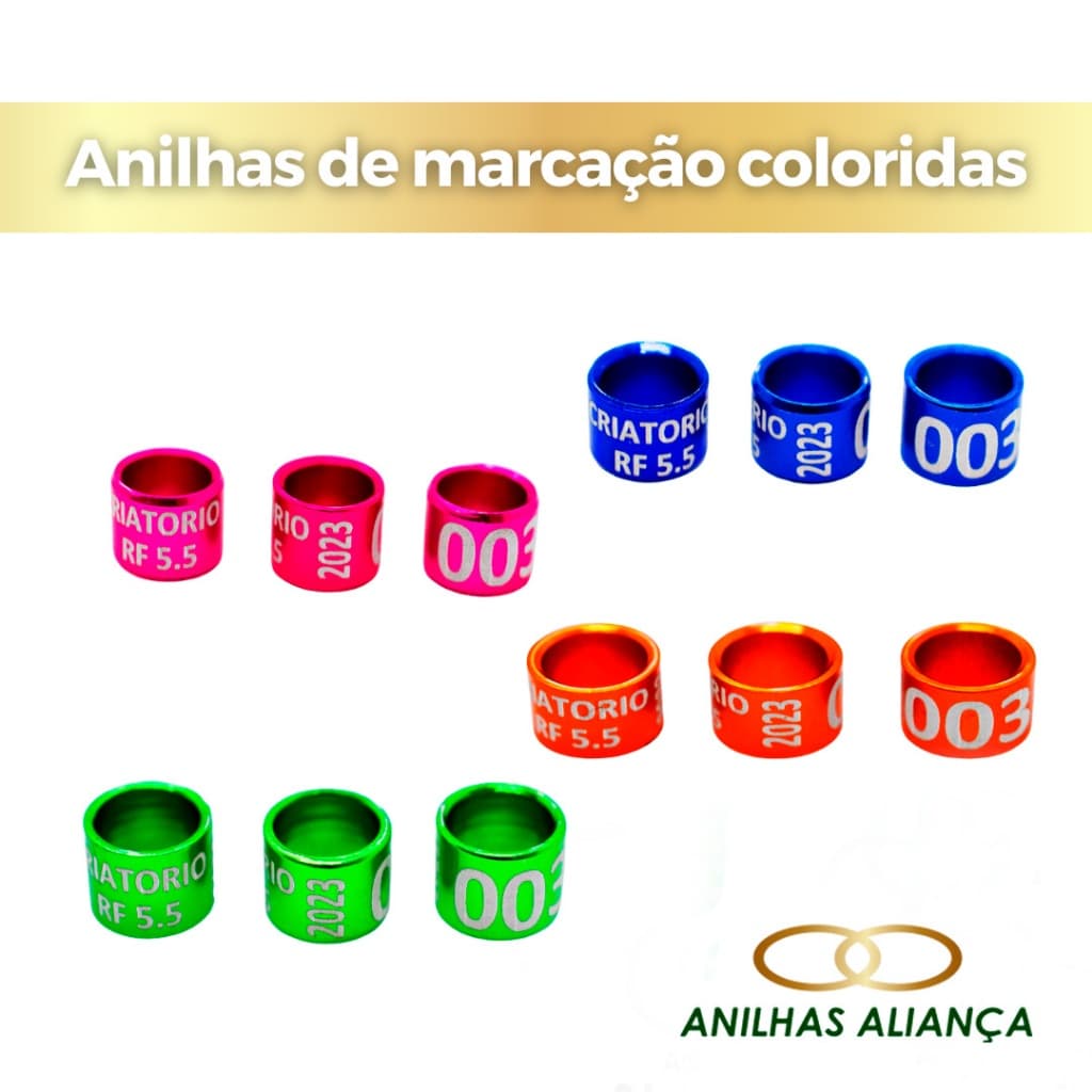 20 Anilhas Marcação Aliança Fechadas Azulão 2.8mm