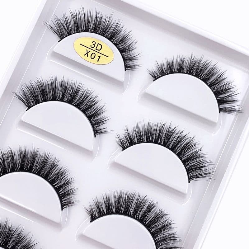Caixa 5 Pares De Cílios Postiço Mink Natural Modelos Diversos - Envio imediato
