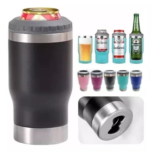 Copo Térmico Porta Garrafa Protetor Latinha  Long Neck 420ml Com Abridor