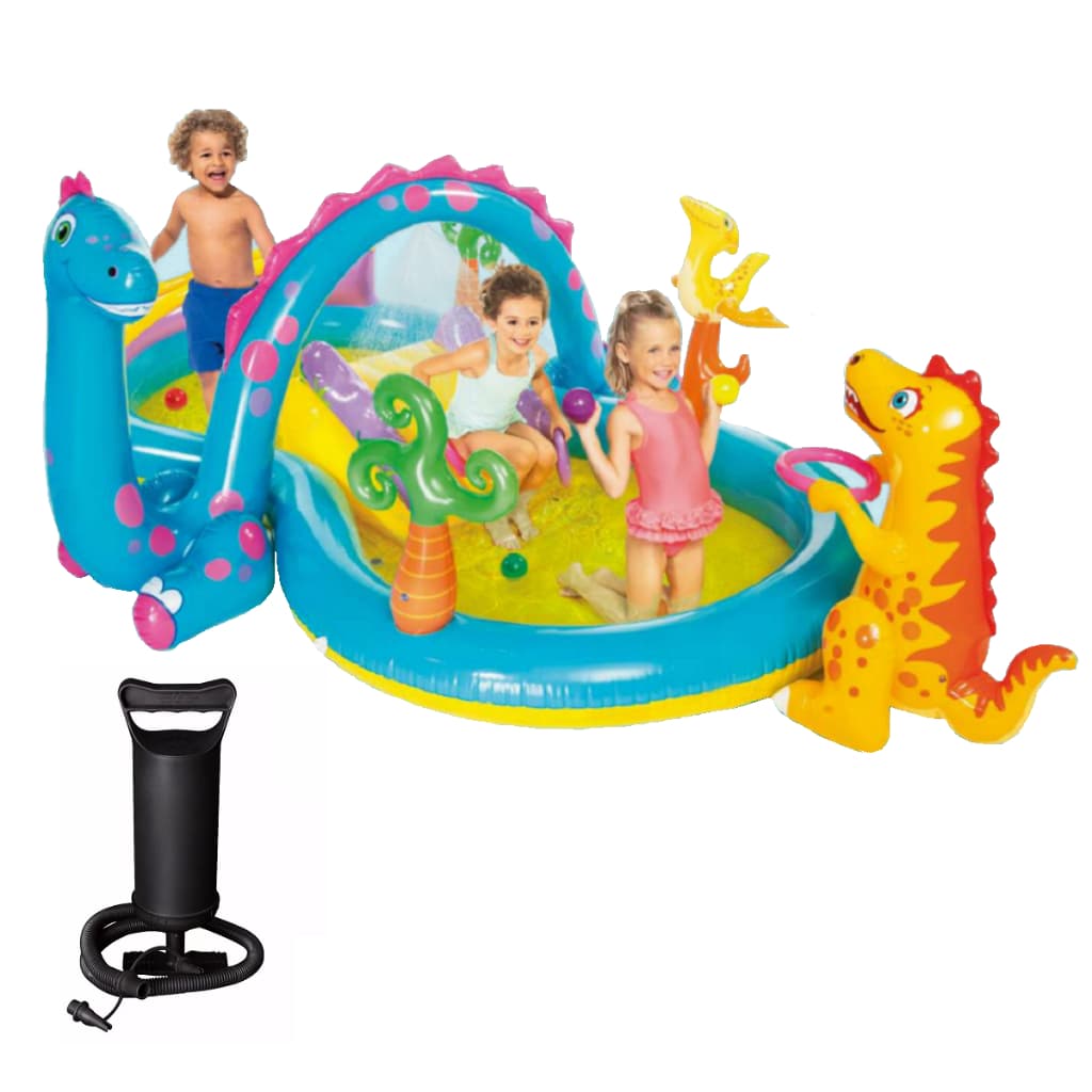 Piscina Inflável Playground INTEX Mundo dos Dinossauros - Com bomba para inflar - 290 Litros