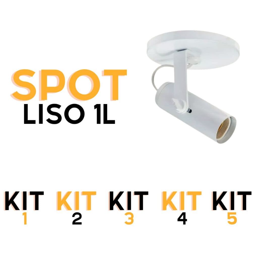 Lustre Luminária Spot Sobrepor 1 Lâmpada Branco E27 Teto Parede Liso Universal Led Direcionável