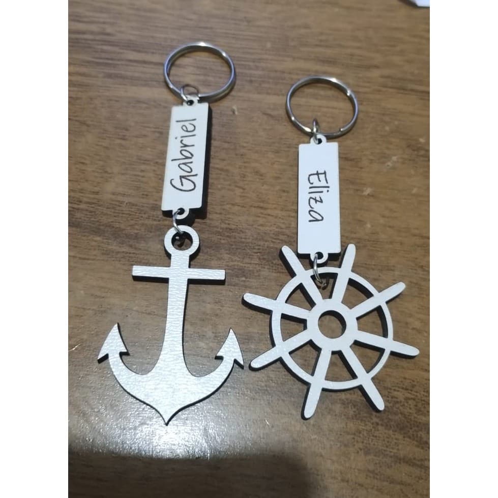 Kit Chaveiros Lembrancinha Marinheiro MDF Personalizados Ancora /Leme