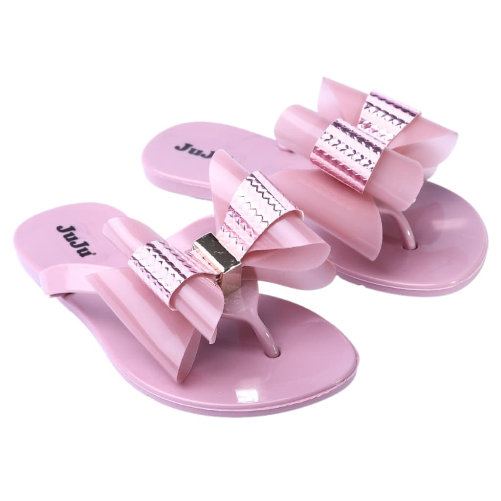 Chinelo laço metalizado sandália menina calçados mãe e filha juju shoes