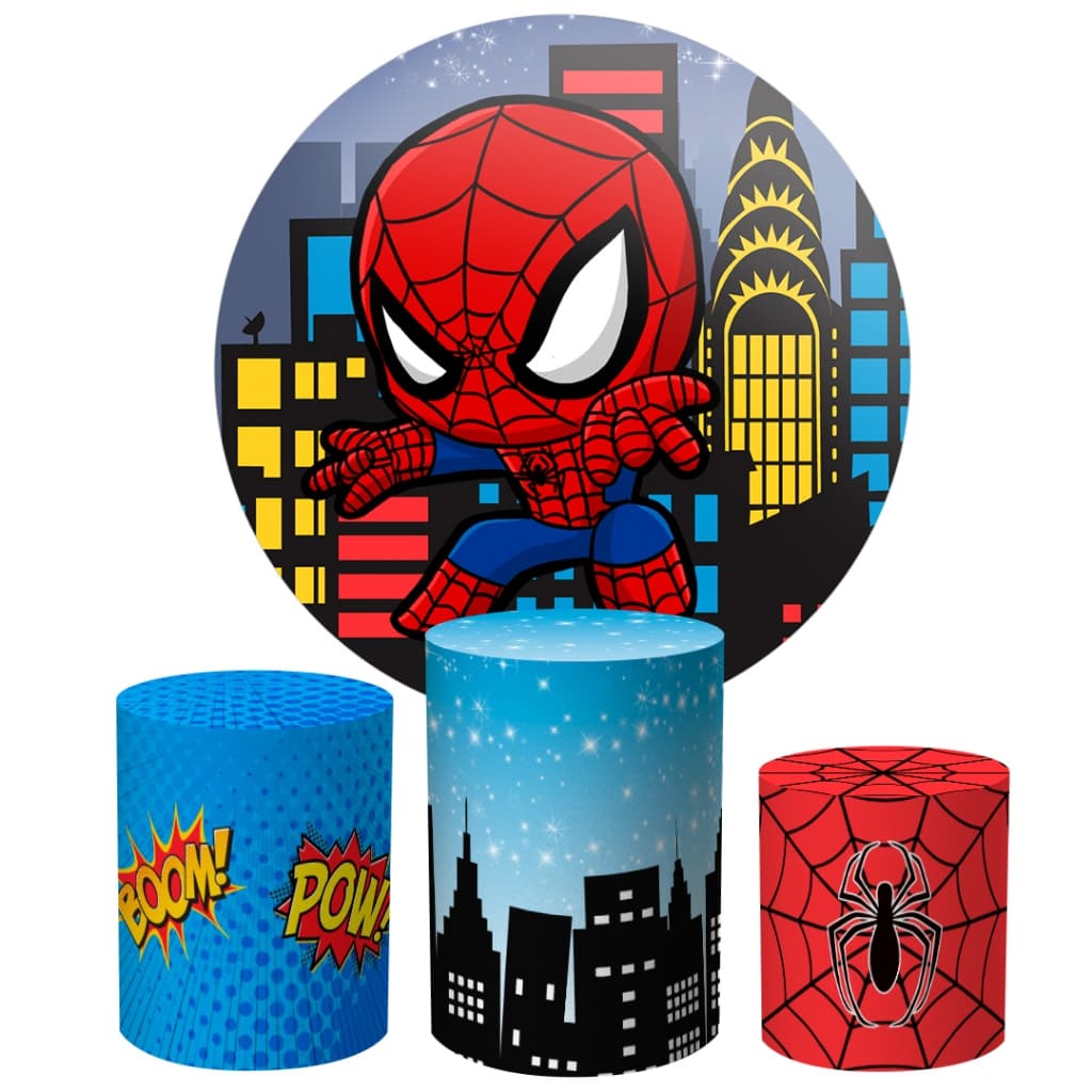 Trio Capas de Cilindros + Painel Veste Fácil Tema Homem Aranha