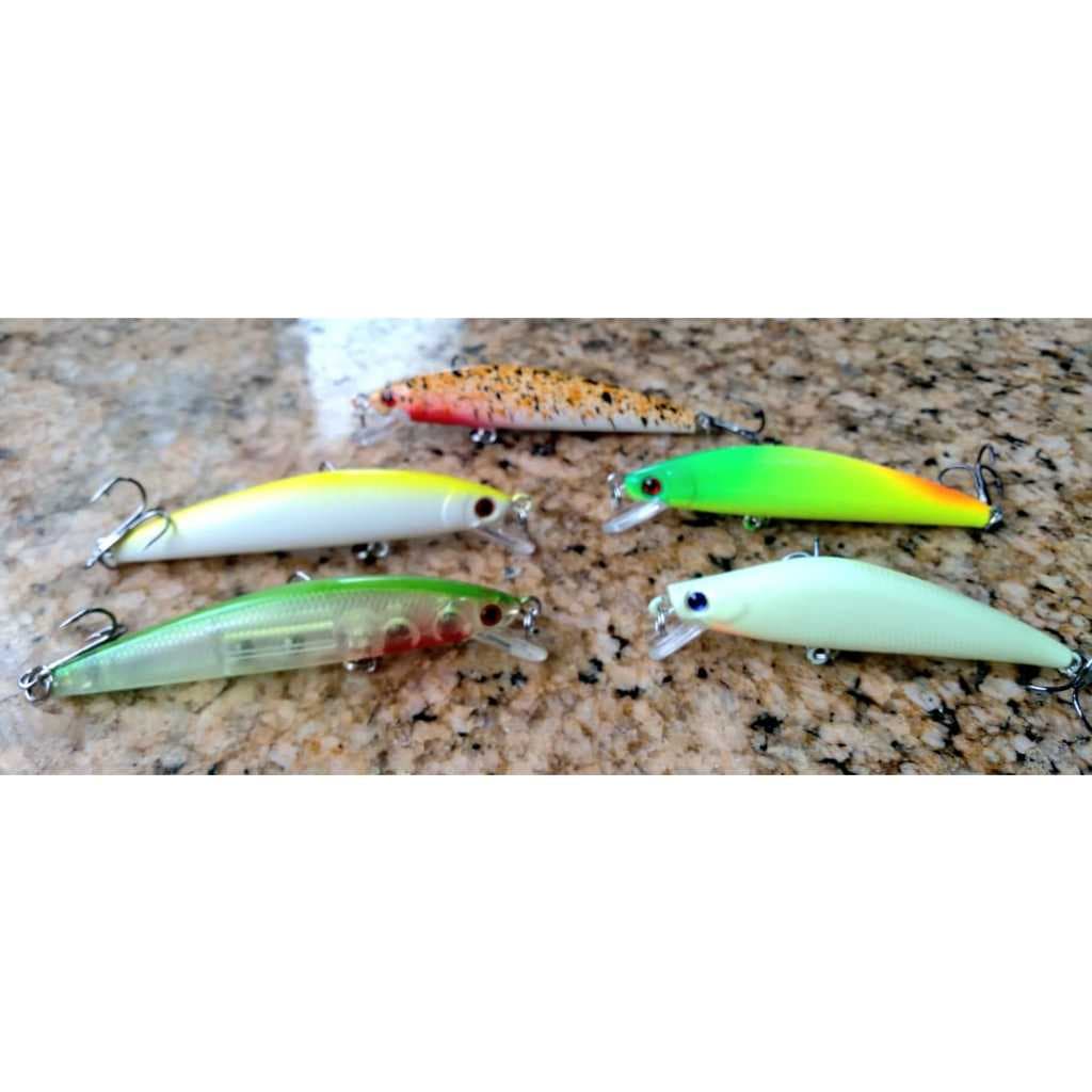 Kit Tucunaré,Traíra, Robalo, Dourado Iscas Artificiais Para Pesca com 2 Unidades Meia Água