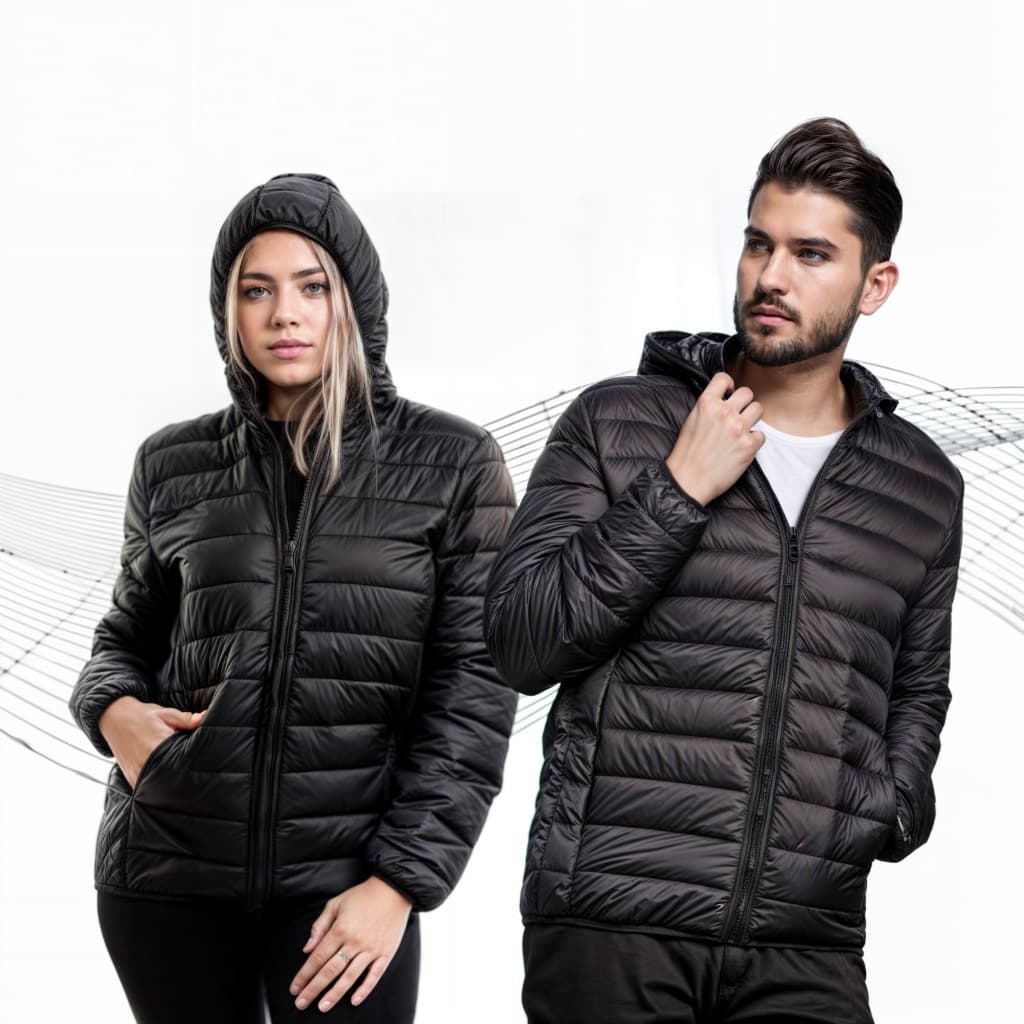 Jaqueta Casaco Bobojaco Feminino Masculino Puffer Gominho com Capuz e bolsos Unissex Inverno Impermeável