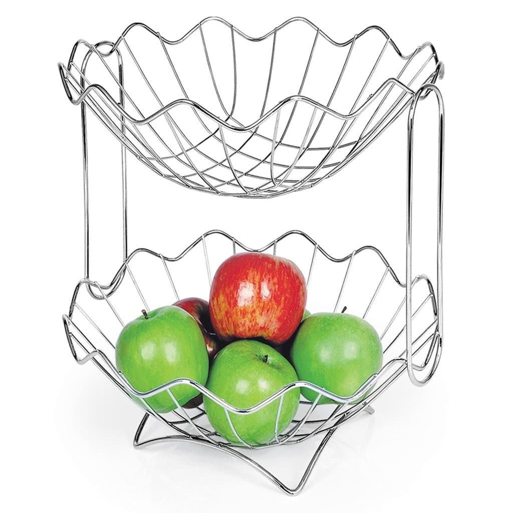 Fruteira De Mesa Cromada Dupla Copacabana