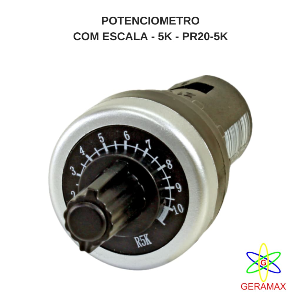 POTENCIOMETRO  5K COM ESCALA - PR20-05K - METALTEX