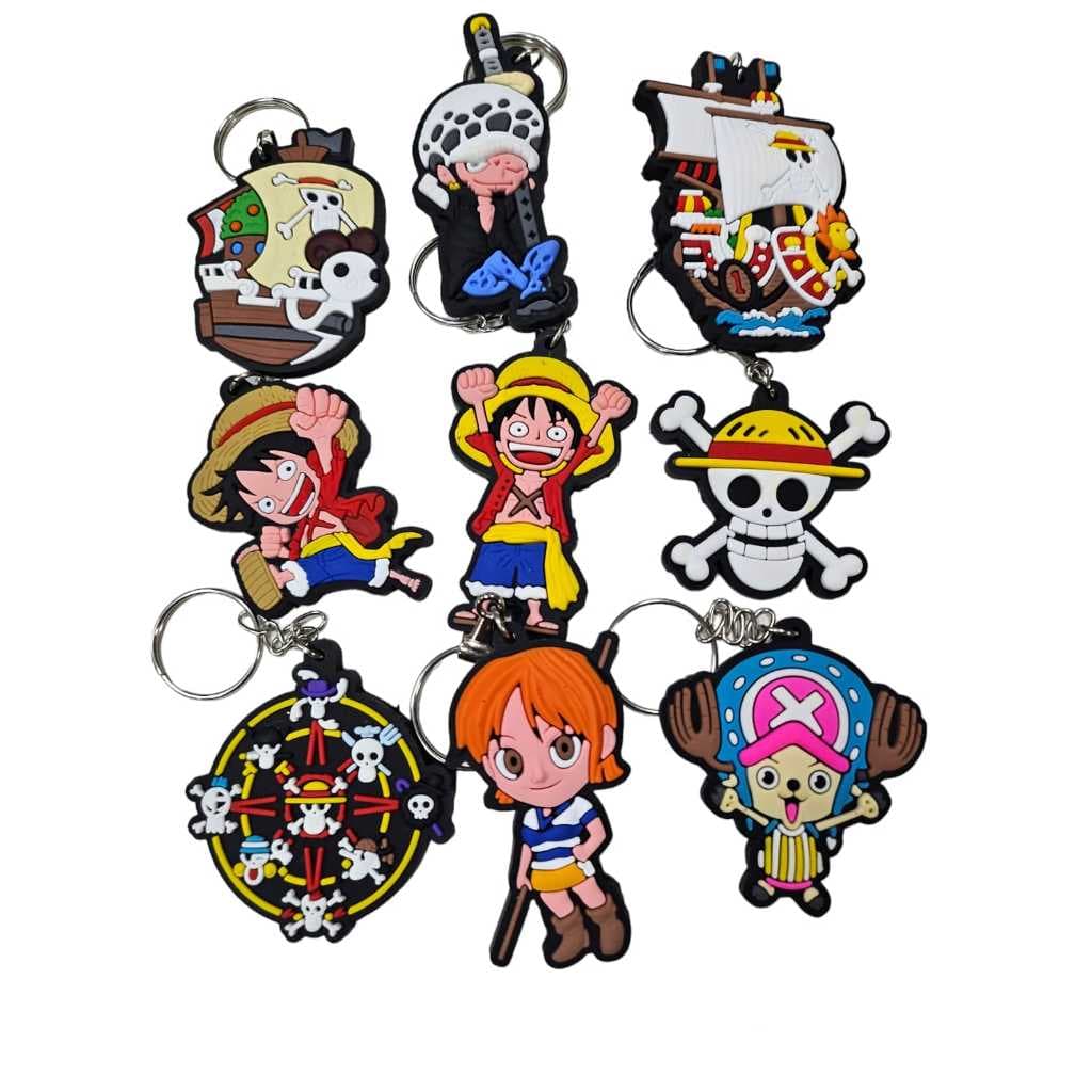 🏴‍☠️ Kit com 12 Chaveiros One Piece Personagens Anime