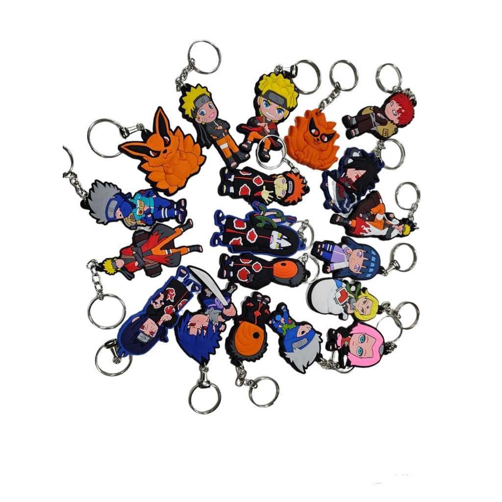 Kit com 24 lindos chaveiros de alta qualidade emborrachados do  NARUTO