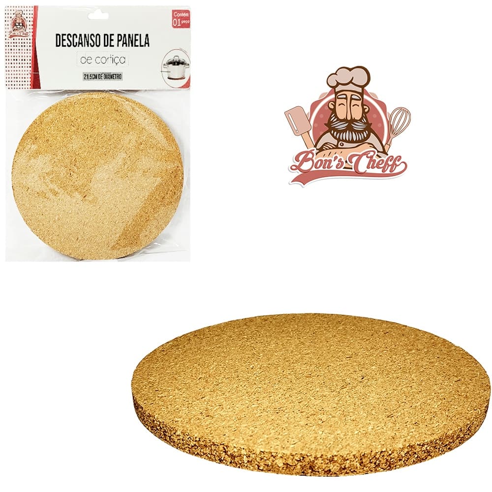 Descanso De Panela De Cortiça Redondo Bons Cheff