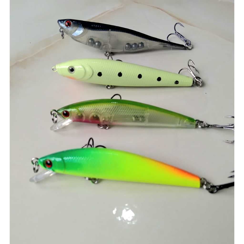 Kit Pesca Isca Artificial de Superfície e Meia Água Para pesca De Peixes Predadores Bravos.