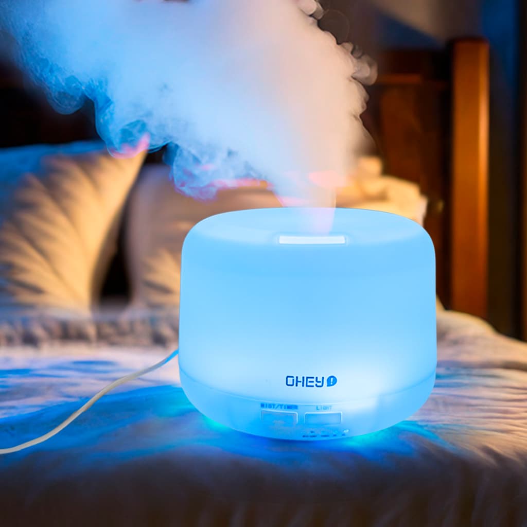 Umidificador de Ar Difusor De Aroma Óleo Essencia 300ml Led Rgb Com Controle
