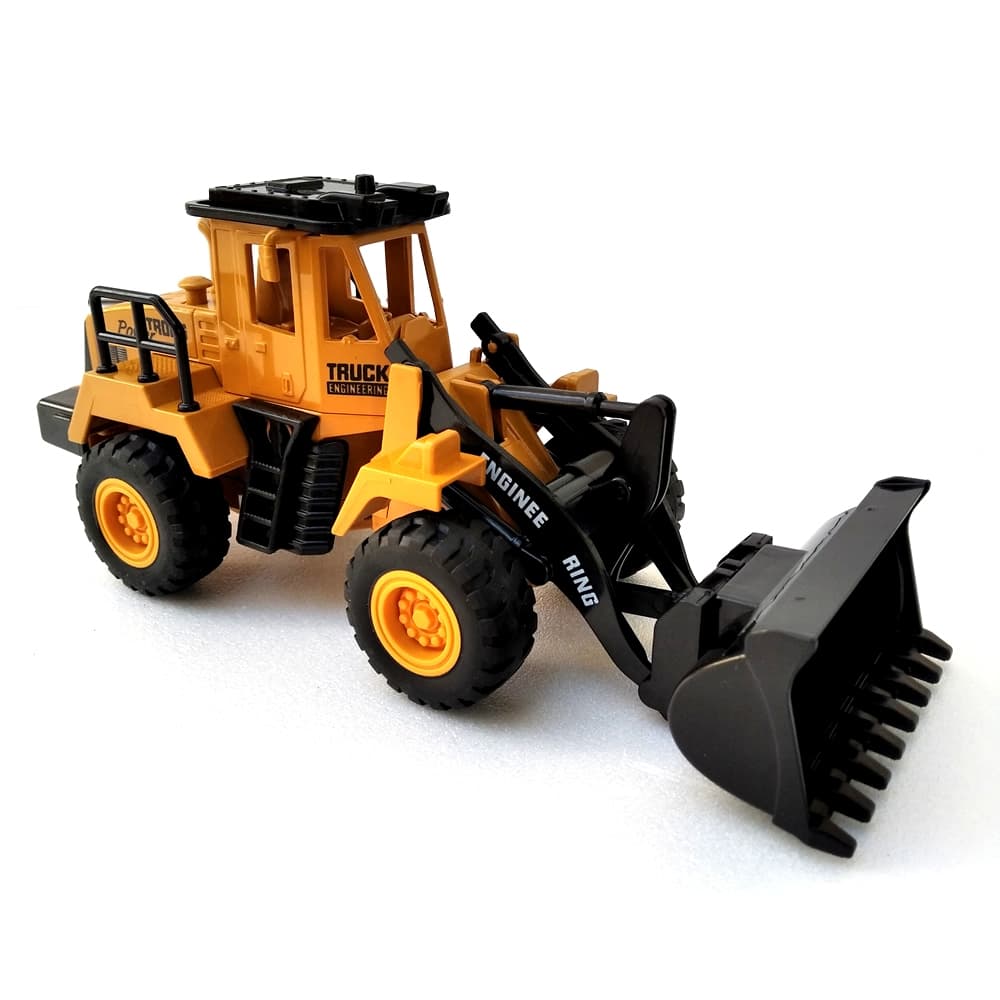 Miniatura Trator Pá Carregadeira Articulado Brinquedo Fricção Coleção 1:24