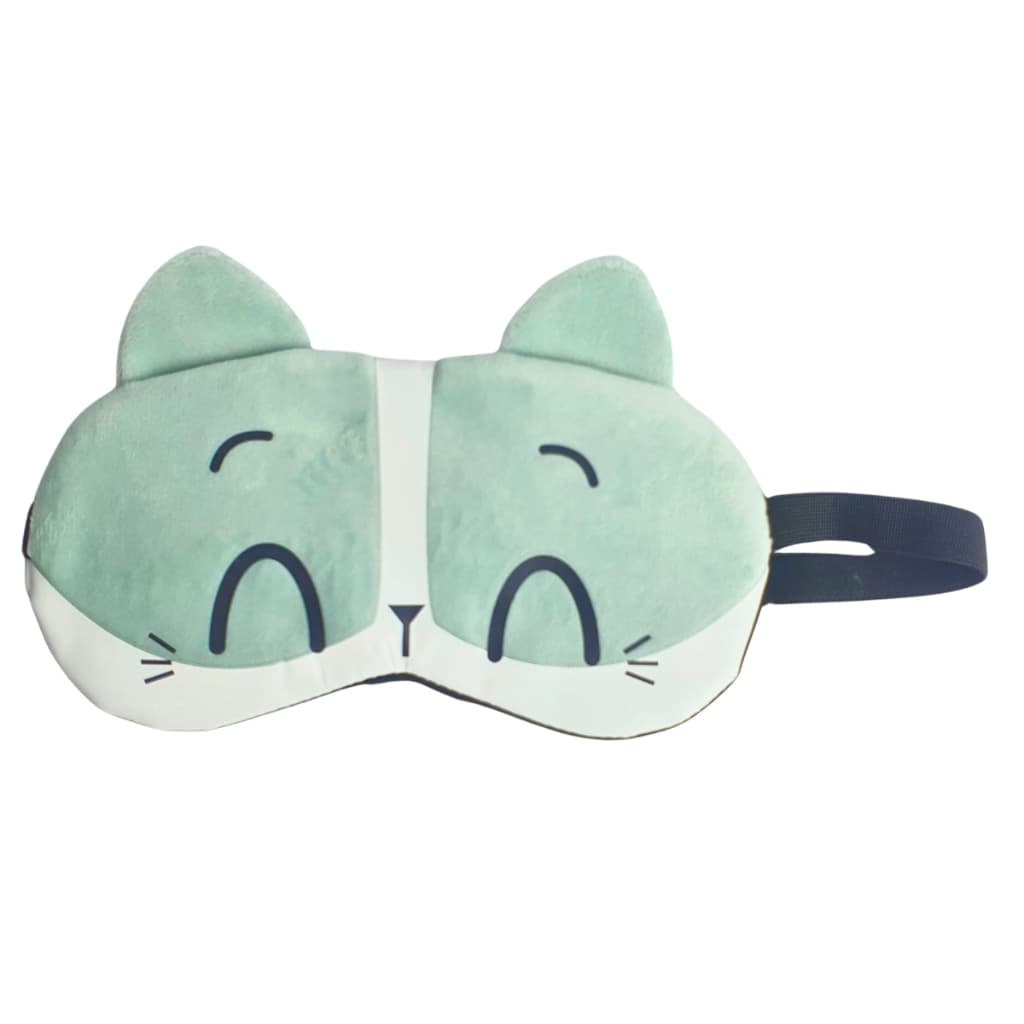 Mascara De Dormir Tapa Olhos Gato Verde Água Com Bolsa De Gel