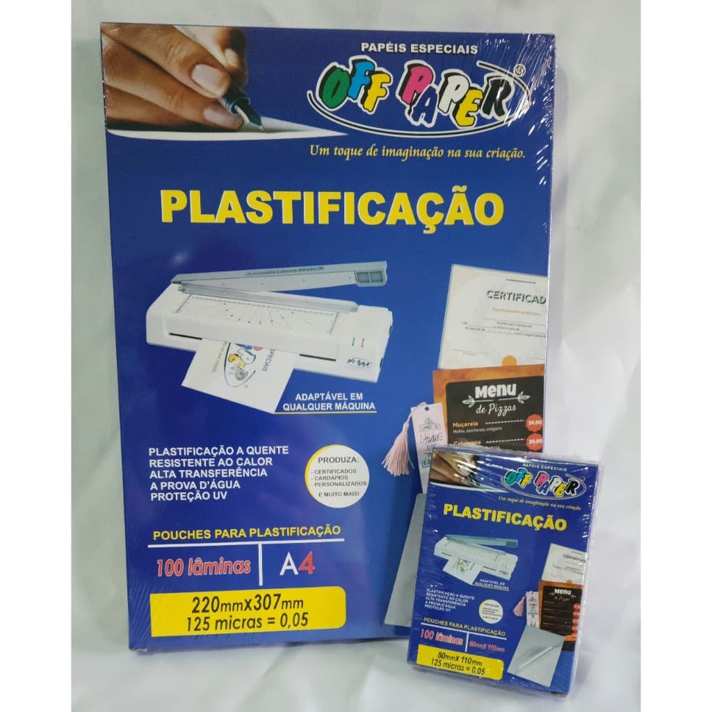 Plástico para Plastificadora A4 e para documentos POLASEAL 100 lâminas