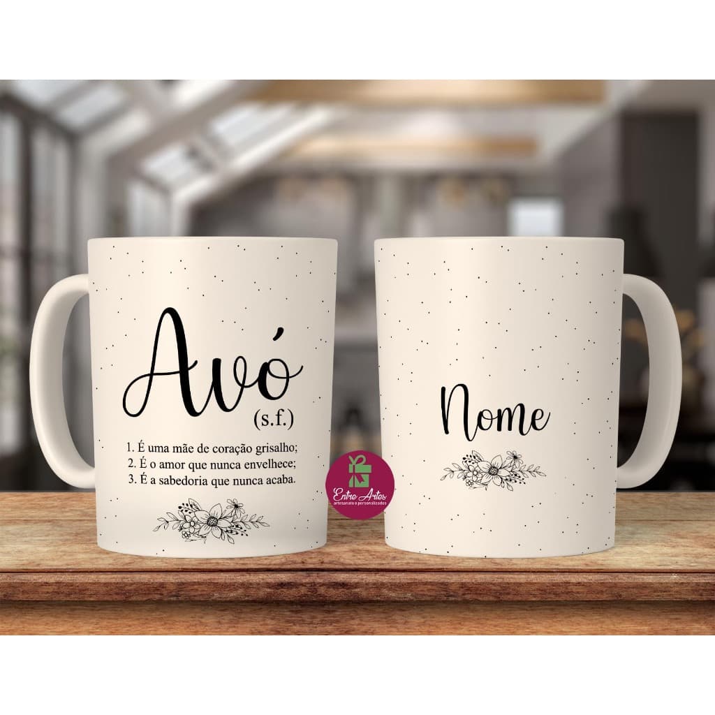 Kit 2 Canecas Vovo Avos Com Nome Presente Surpresa Convite Definição Prepara o Colinho