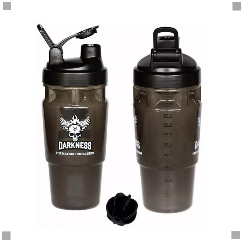 Coqueteleira Darkness 1 Litro Integralmédica Preta Fume Academia