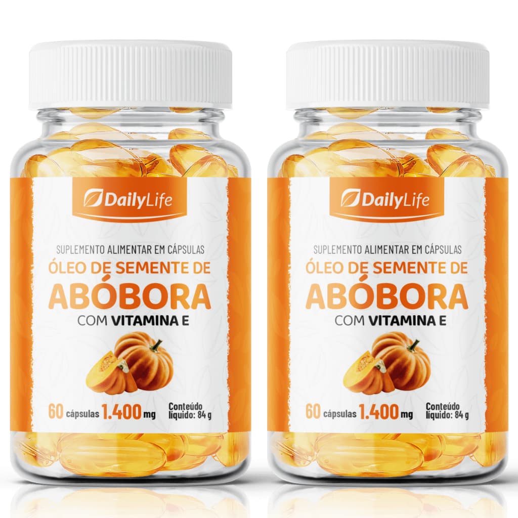 2x Óleo de Abóbora c/ Vitamina E, 60 Cápsulas 1400mg - DailyLife