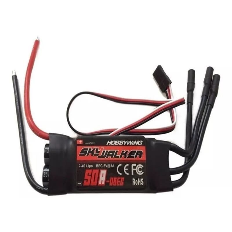 Esc 50a 4s Hobbywing Skywalker Com Ubec 5a E Conectores 3.5m