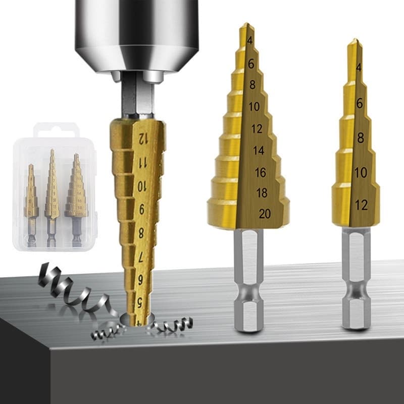 3PCS Broca HSS Hexagonal Revestida Titânio Jogo De Brocas Hexagonais Cônicas Bits Métricos Cônicos