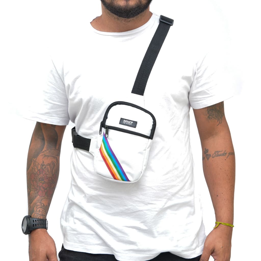Bolsa Lateral shoulder Bag Masculina Black com Alça transversal e Regulagem Ajustável lgbt - Rfshop 2.0