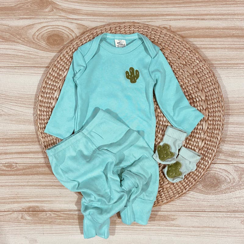 Conjunto body bebê manga longa 053 vd/verde