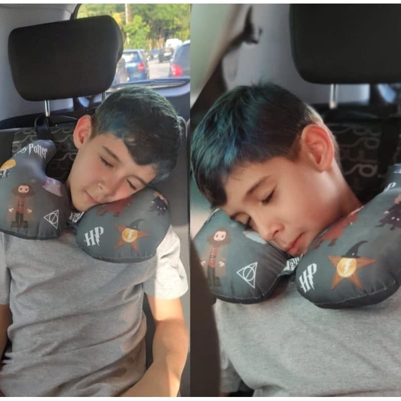 Protetor de pescoço infantil para viagens carro com regulador soneca segurança cadeirinha
