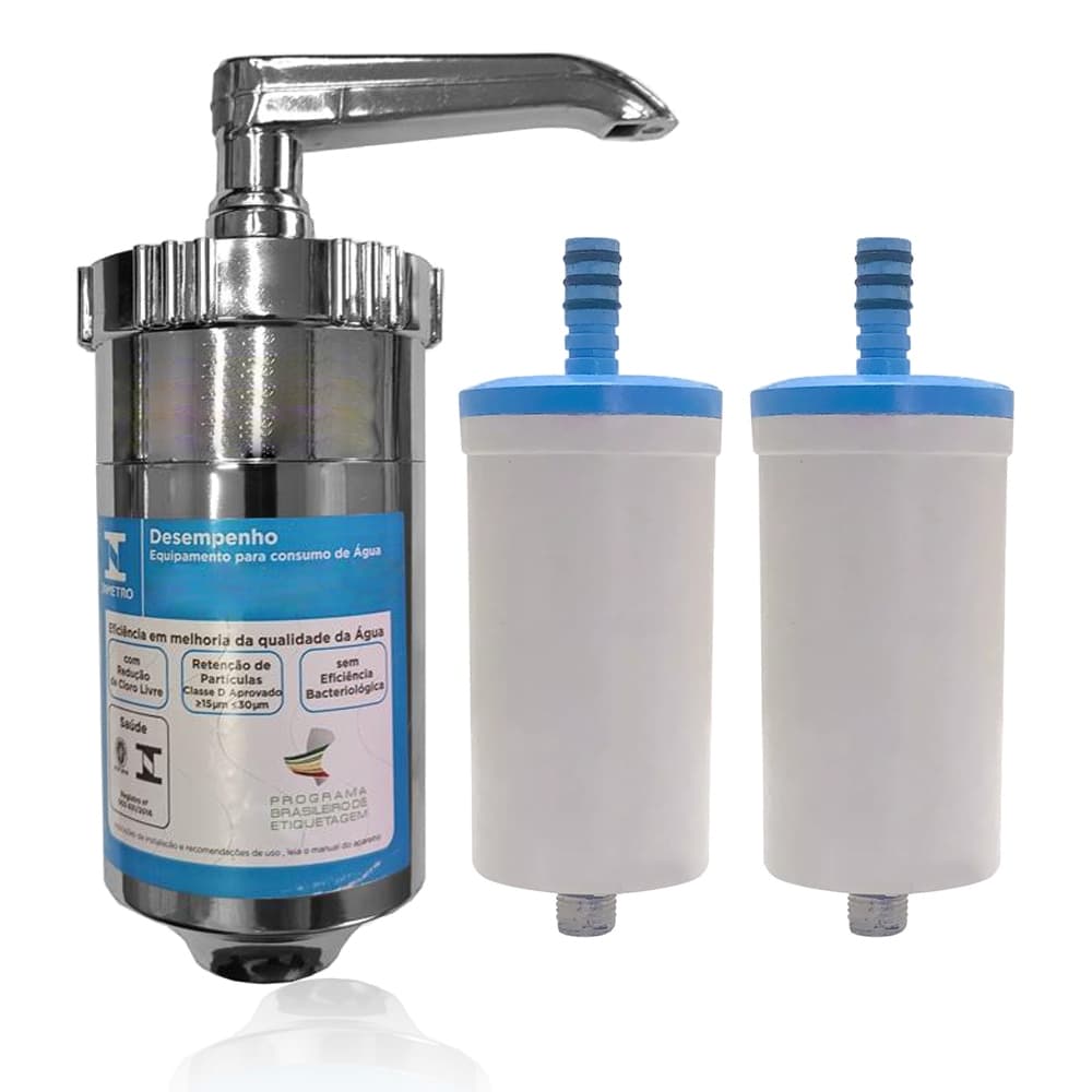 Copo Filtro Abs Torneira Cozinha Gourmet Pia + 2 Refil Carvão Ativado