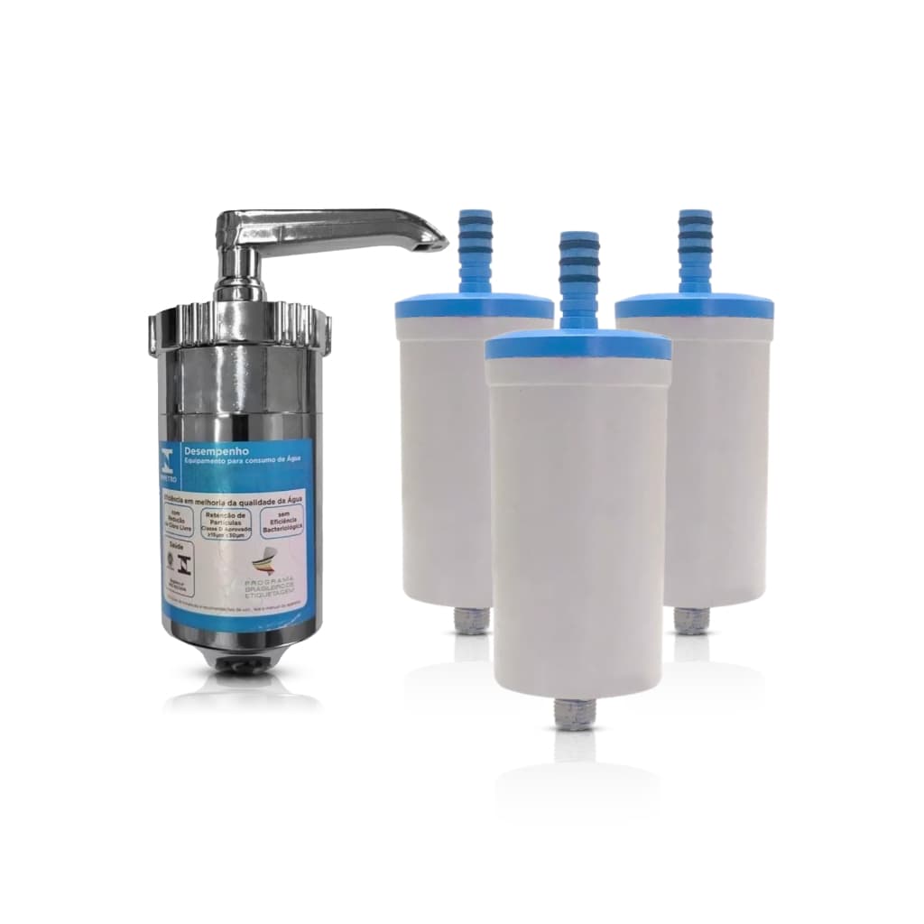 Kit Copo Filtro Abs Torneira Cozinha Gourmet Pia + 3 Refil