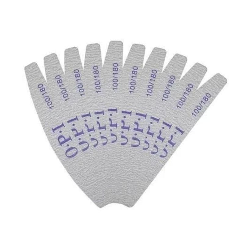 Kit 6 und de Lixa Bumerangue O.P.I Ultra 100/180 Unha Acrigel Porcelana