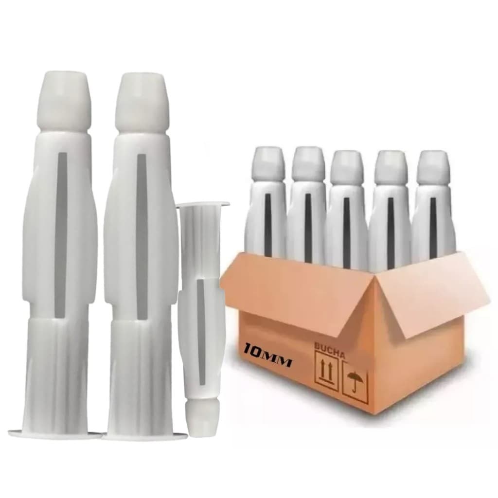 100pcs Bucha Mu Sfor 10mm P/ Drywall Bloco Tijolo Oco