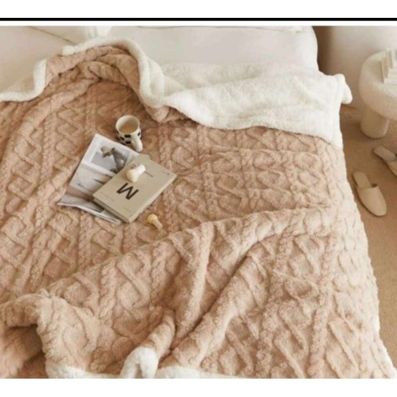 Manta Com Sherpa Glamour Casal Padrão Super Luxo Promoção Lançamento Macia Plush Cama Posta Manta Sofá Xale Quentinha