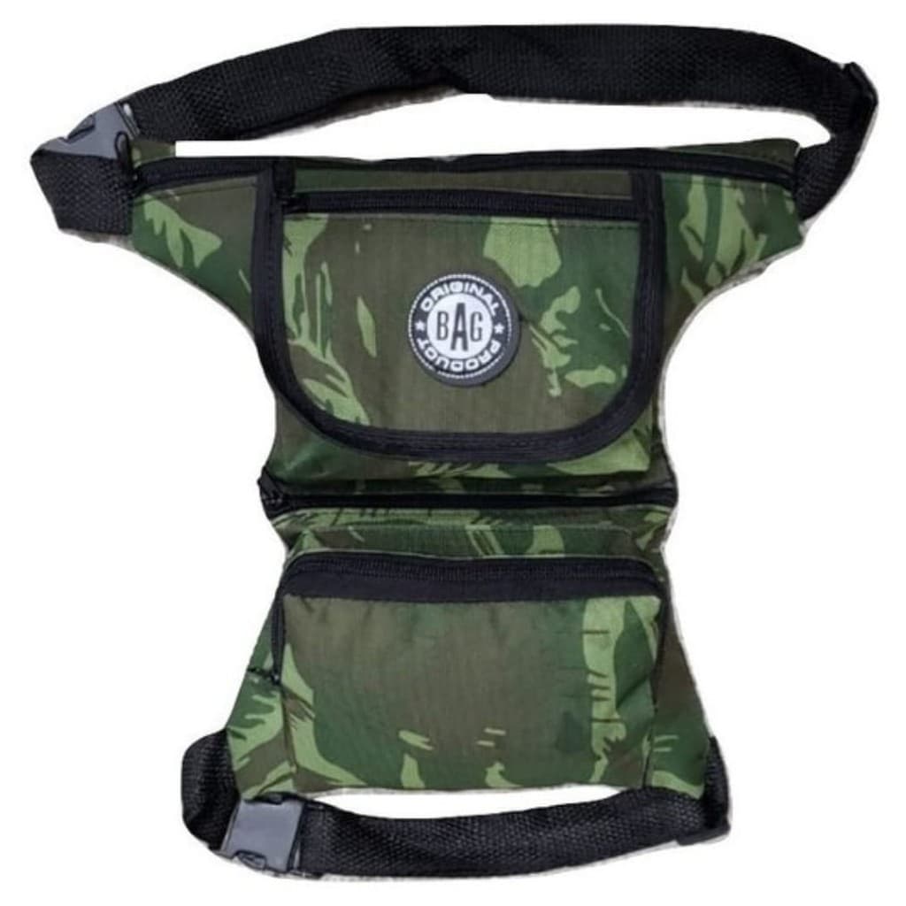 Pochete Cartucheira De Perna, Motoboy Paintball Air soft Camping Camuflada e Preta