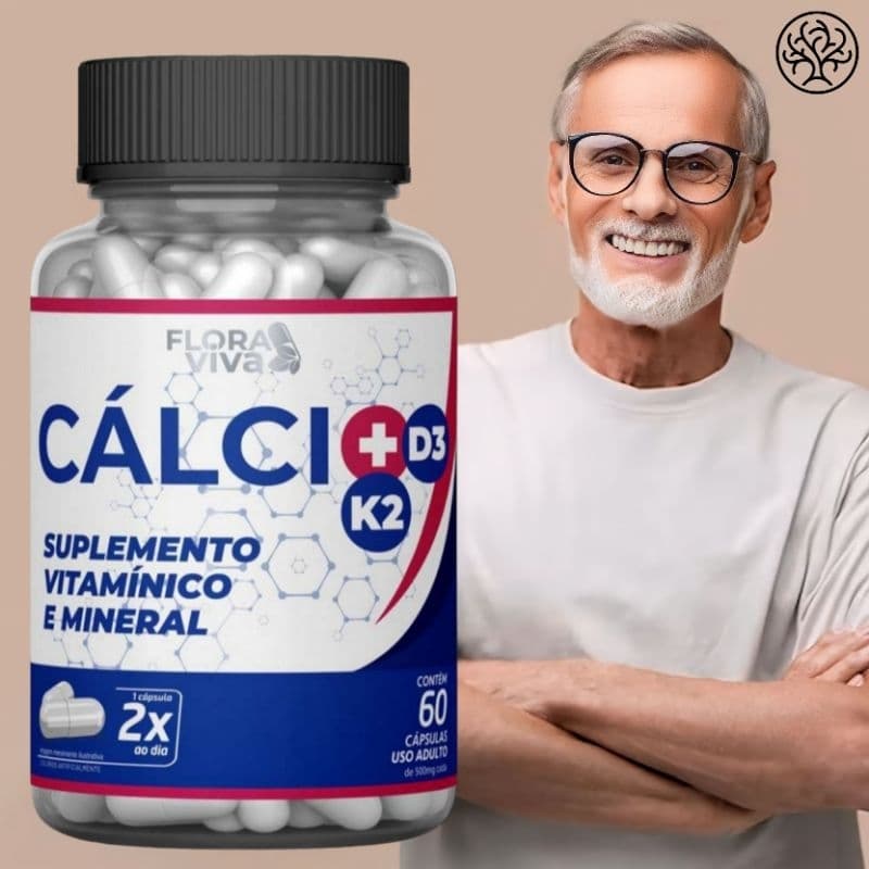 Vitamina K2 Mk7 Cálcio + vitamina D3, Menaquinona-7/ 60 cápsulas - 500mg
