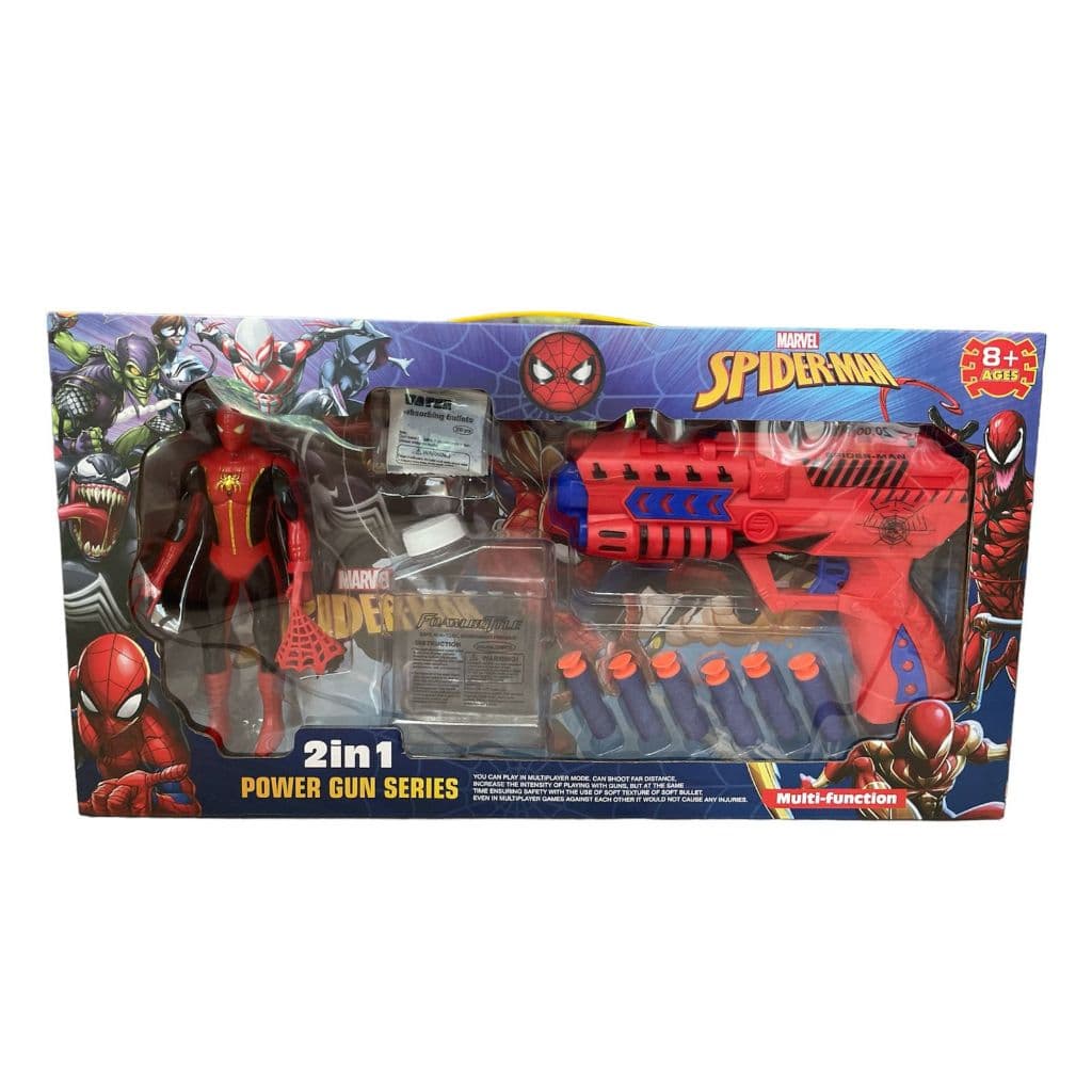 Kit Cartela de Arminha + Lança Dardos + Boneco Homem Aranha Brinquedo Infantil Faz de Conta