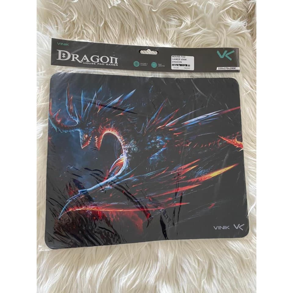 MOUSEPAD GAMER VINIK DRAGON ESTAMPADO 320X270X2MM.