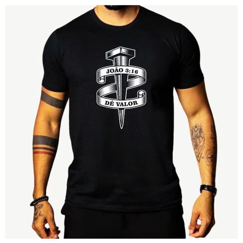 Camiseta Masculina Algodão Camisetas Masculinas Estilosas João 3:16 Gospel
