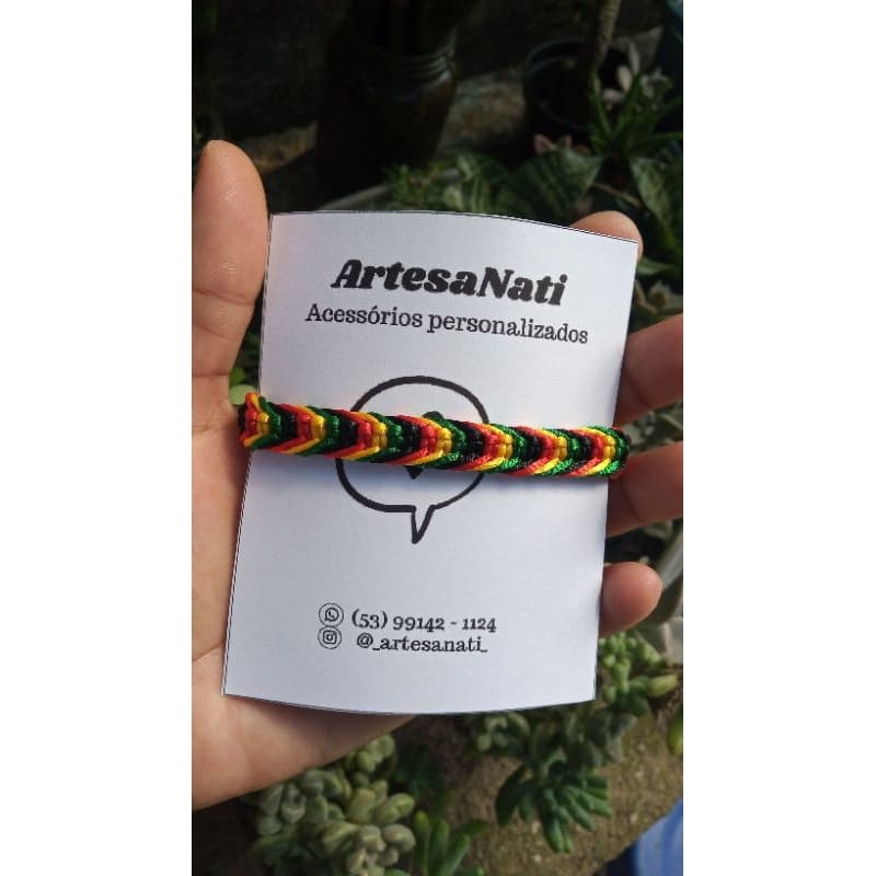 Pulseira Macramê Reggae Bob Marley