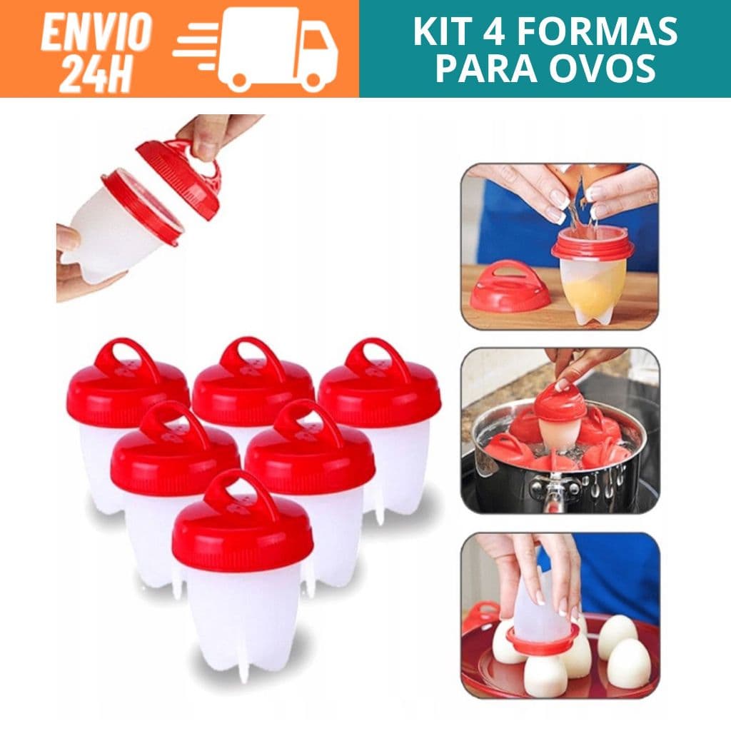 Forma Para Cozinhar Ovo De Silicone Eggletes Kit 4 Peças Mexido Ovo Cozido Recheado Saudável Fitness